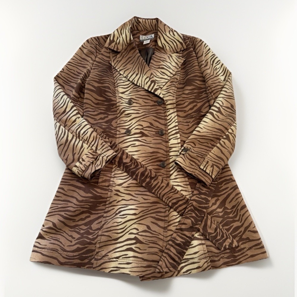 Vintage Randolph Duke The Look Mob Wives Tiger Trench Coat‎ Belted Womens 8